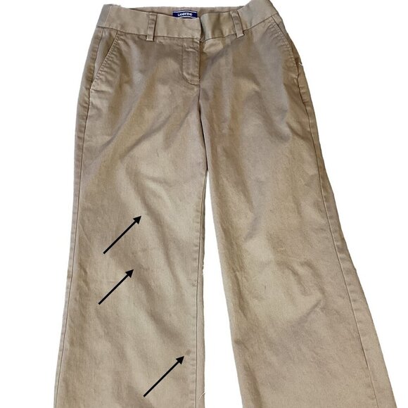 Lands' End Mid-rise Wide Leg Pants Sz 6 Unhemmed/Raw Edge Tan-Brown 290B - Picture 9 of 13